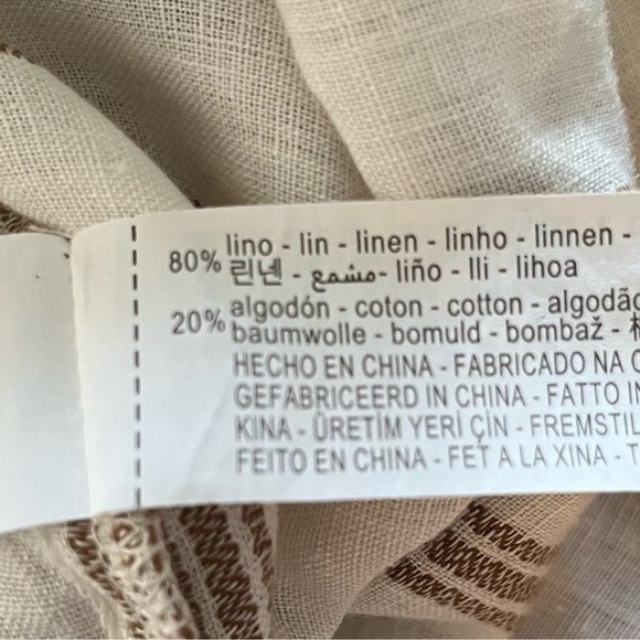 Zara linen blend striped midi dress SZ XS belted button down shirt dress summe - Picture 2 of 8